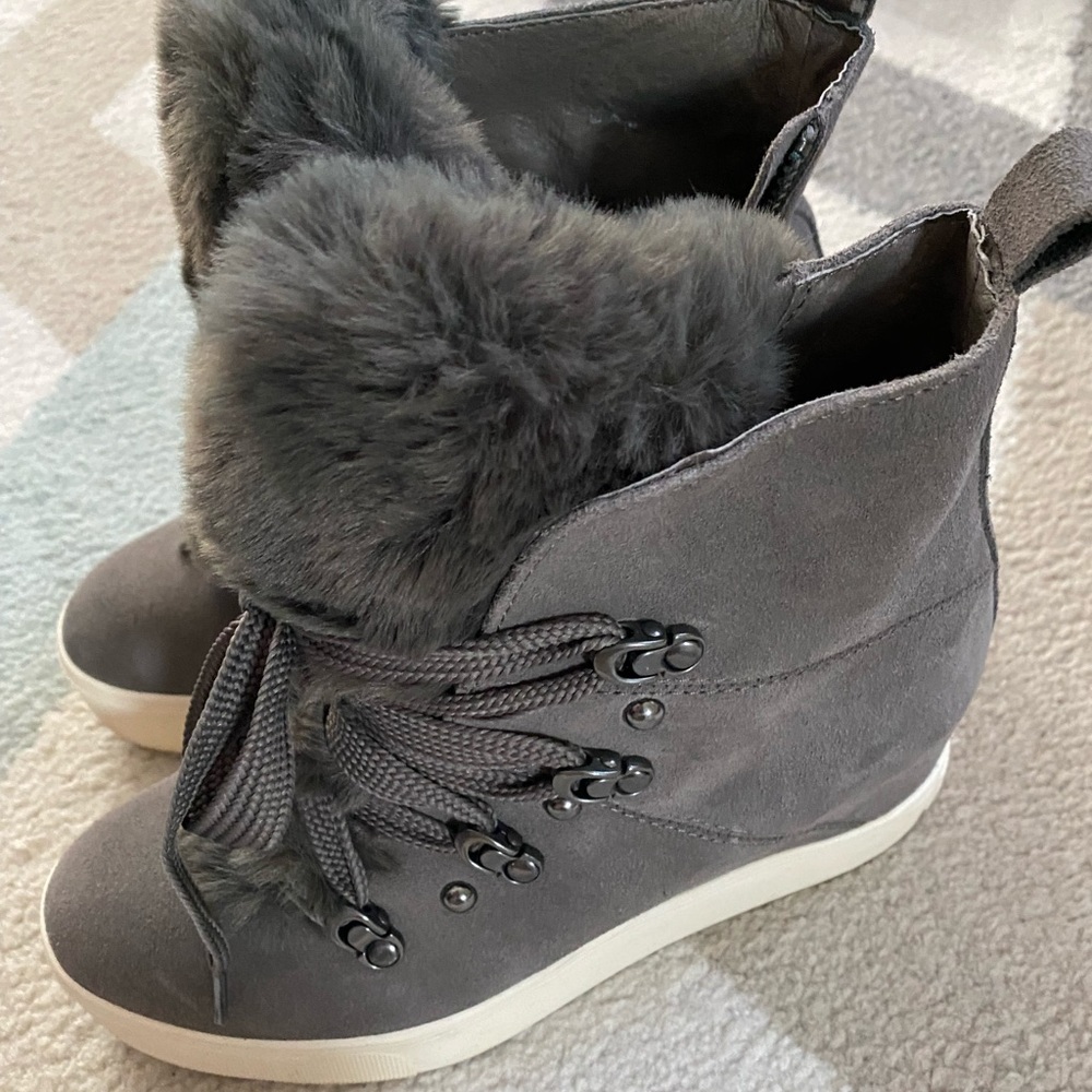 Wedge sneaker boots